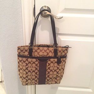 Coach Signature Canvas Stripe Tote